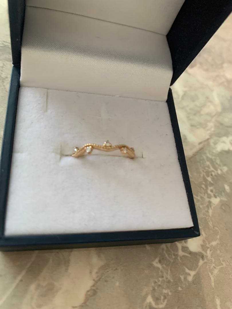 【美品・ケース有り】 ツツミ　K10 イエローゴールドダイヤモンドリング　7号