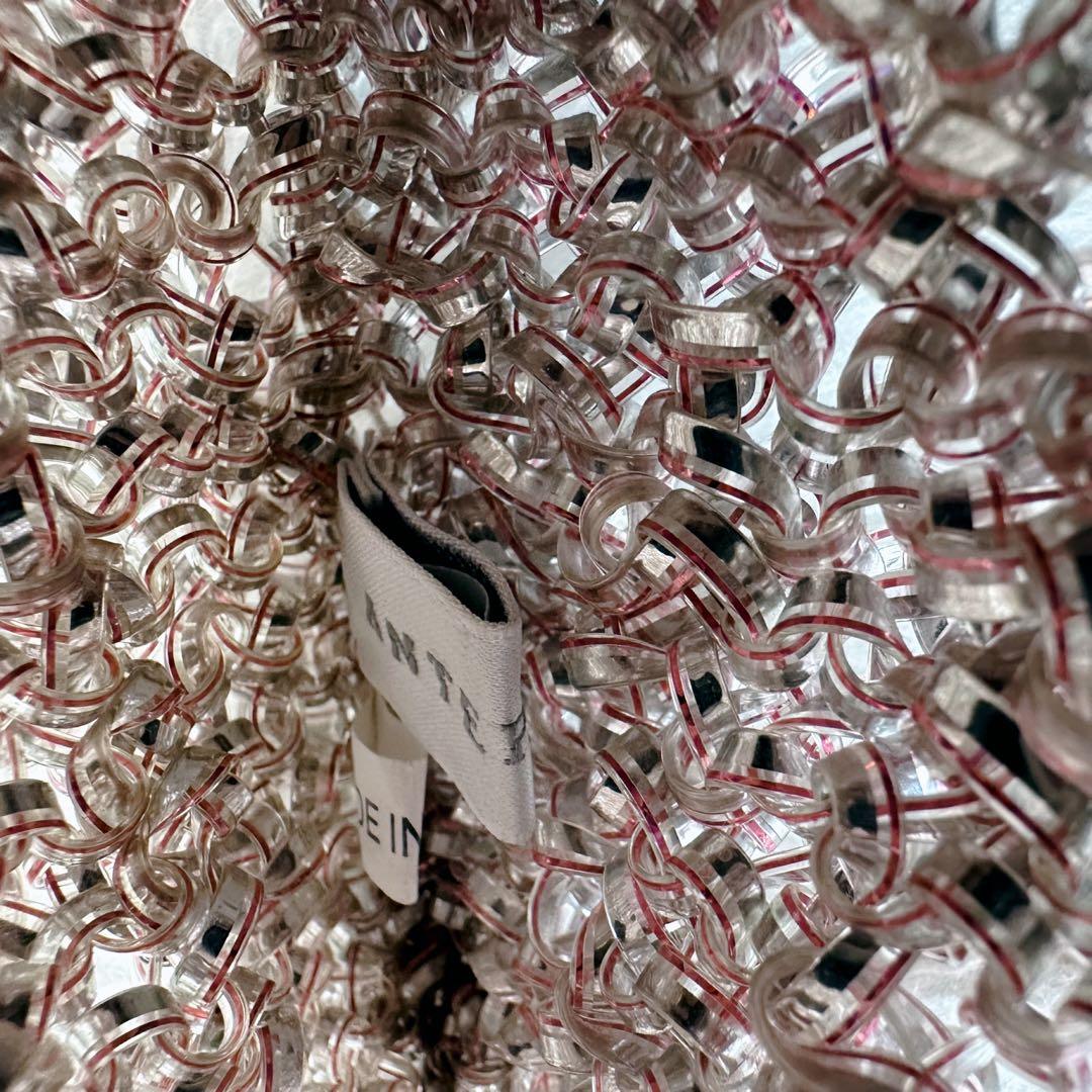 アンテプリマ パーティー バッグ ピンクシルバー ワイヤー ミニ スクエア