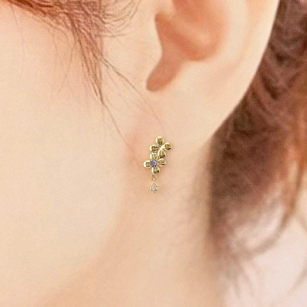 K10YG　タンザナイト　ホワイトトパーズ　天然石　イエローゴールド