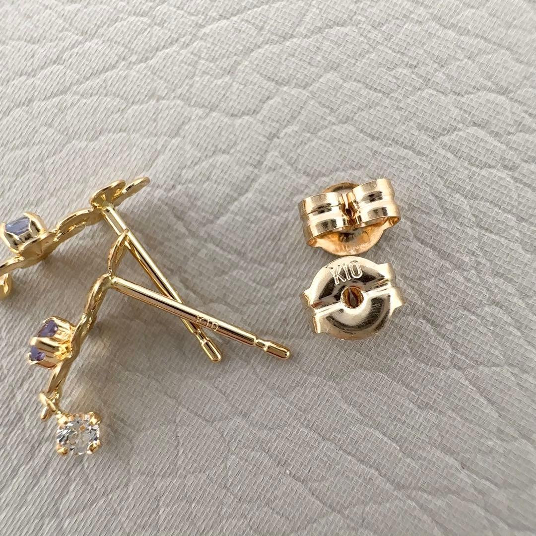 K10YG　タンザナイト　ホワイトトパーズ　天然石　イエローゴールド