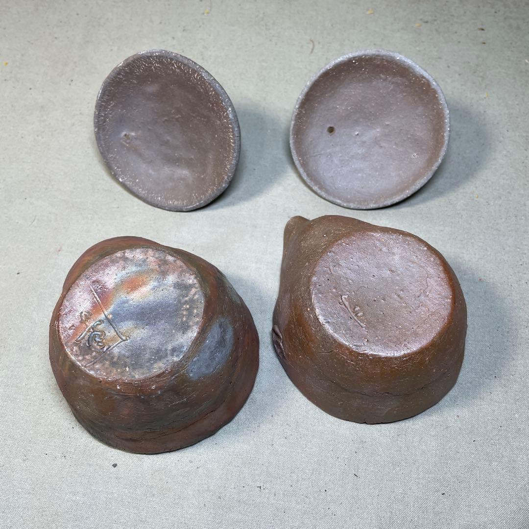 備前焼　備前手造り龍宝瓶　獅子宝瓶 在銘 ２点セット 煎茶器 急須 煎