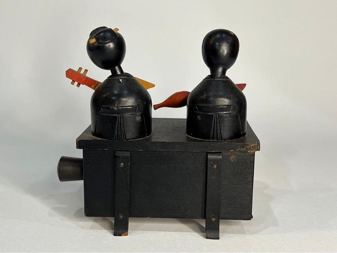 【希少】神戸人形 酒呑おとこと三味線おんな【からくり人形】