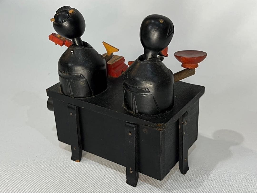 【希少】神戸人形 酒呑おとこと三味線おんな【からくり人形】