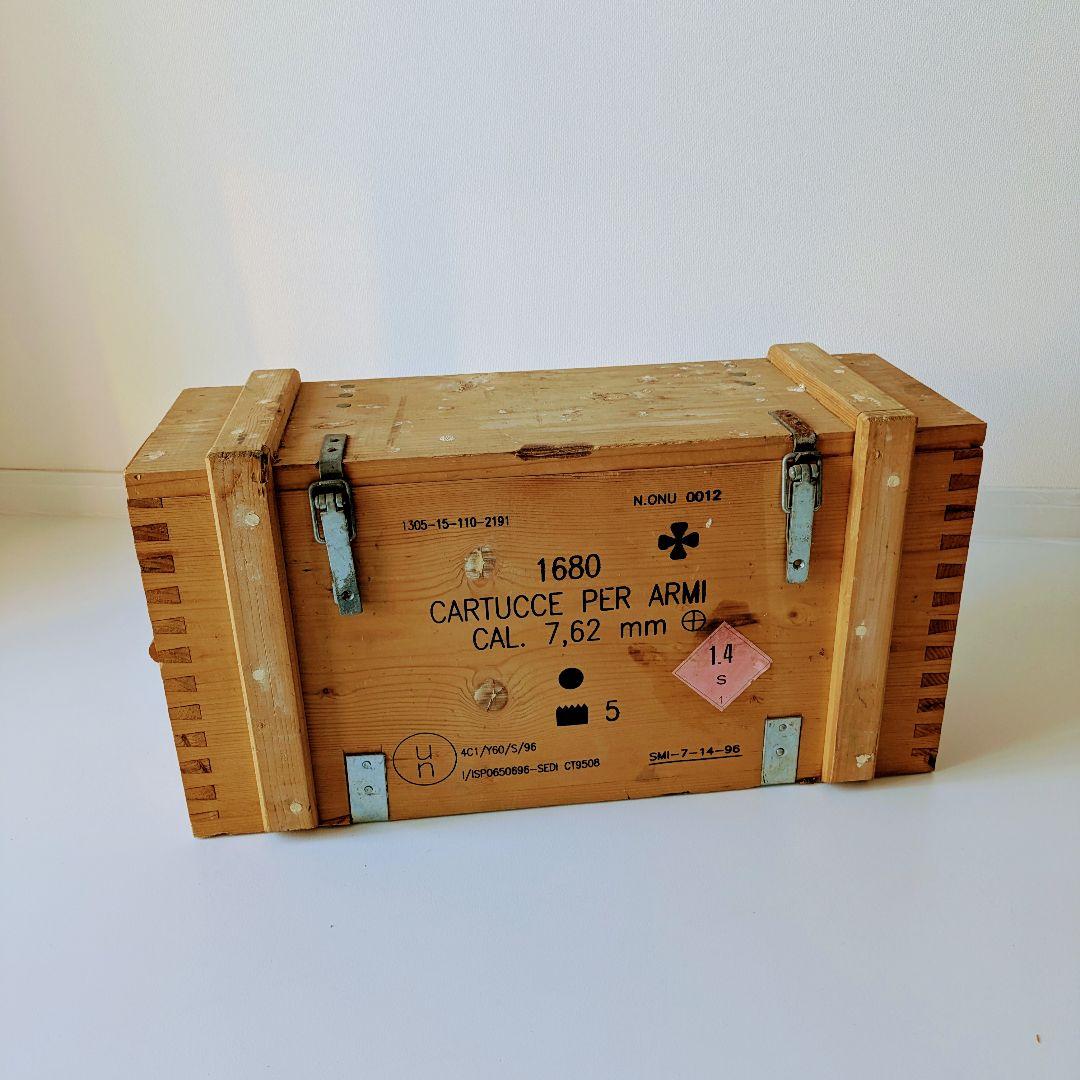 90s イタリア軍 アムニッション ウッドボックス 収納　ミリタリー　実物　軍物