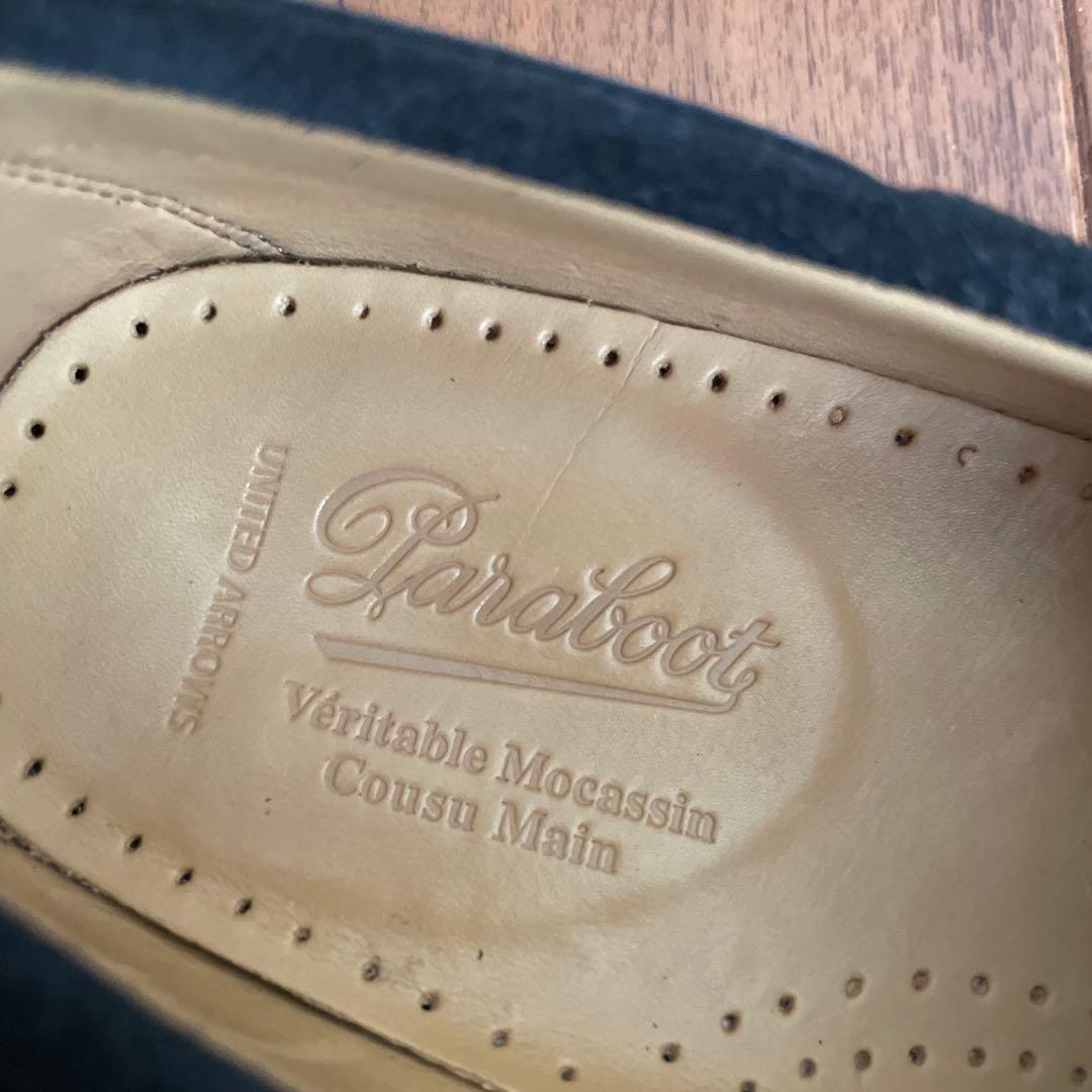 美品 パラブーツ デッキシューズ MALO 黒スエード UK6.5