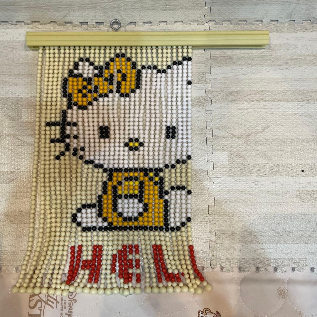 レトロ　ハローキティ　ビーズ　のれん　ビーズカーテン　キティ