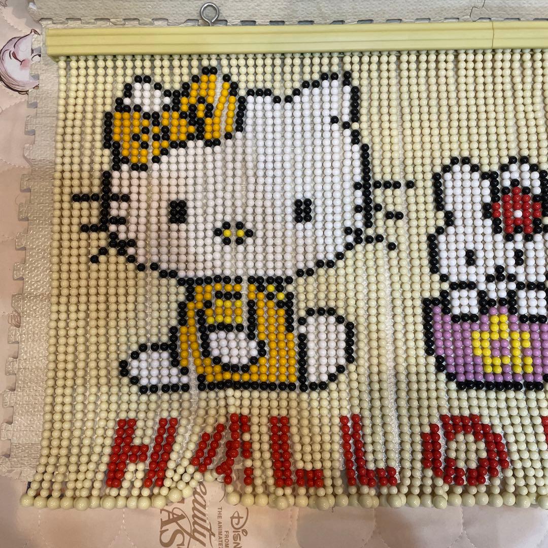 レトロ　ハローキティ　ビーズ　のれん　ビーズカーテン　キティ