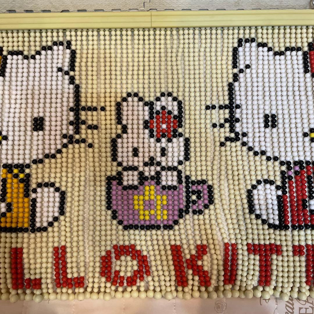 レトロ　ハローキティ　ビーズ　のれん　ビーズカーテン　キティ