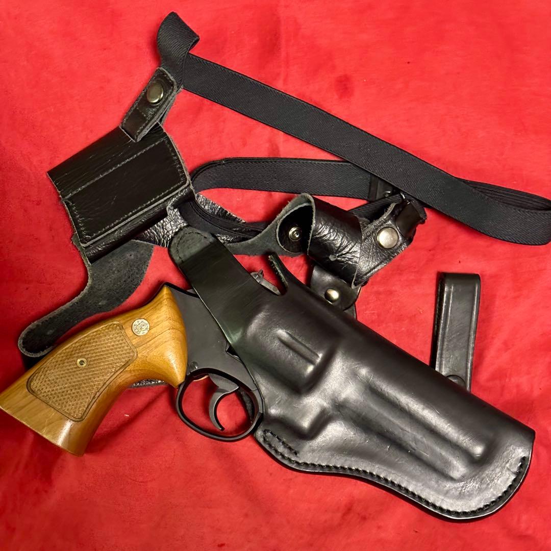 整備済 革製 リボルバー用 ショルダーホルスター 3.5 〜 4inch用