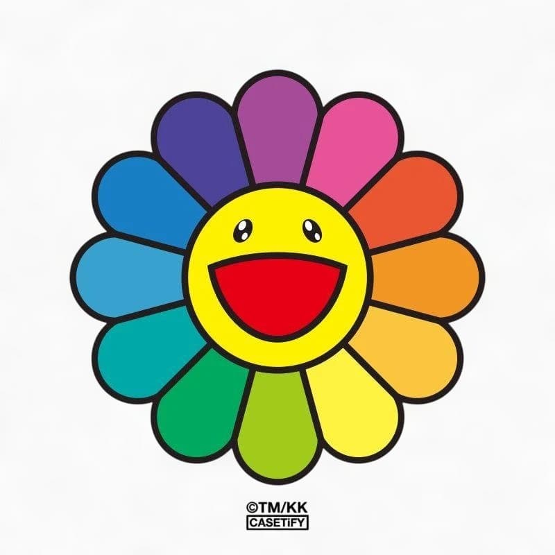 村上隆× CASETiFY フラワースマイル ブルー iPhone 17 ケース