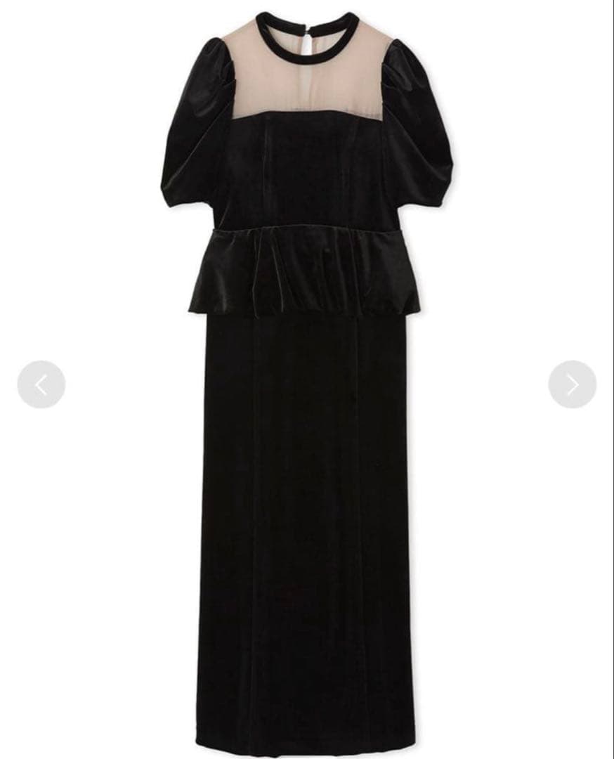 【最終値下げ】lilybrown ペプラムベロアドレス BLK Sサイズ