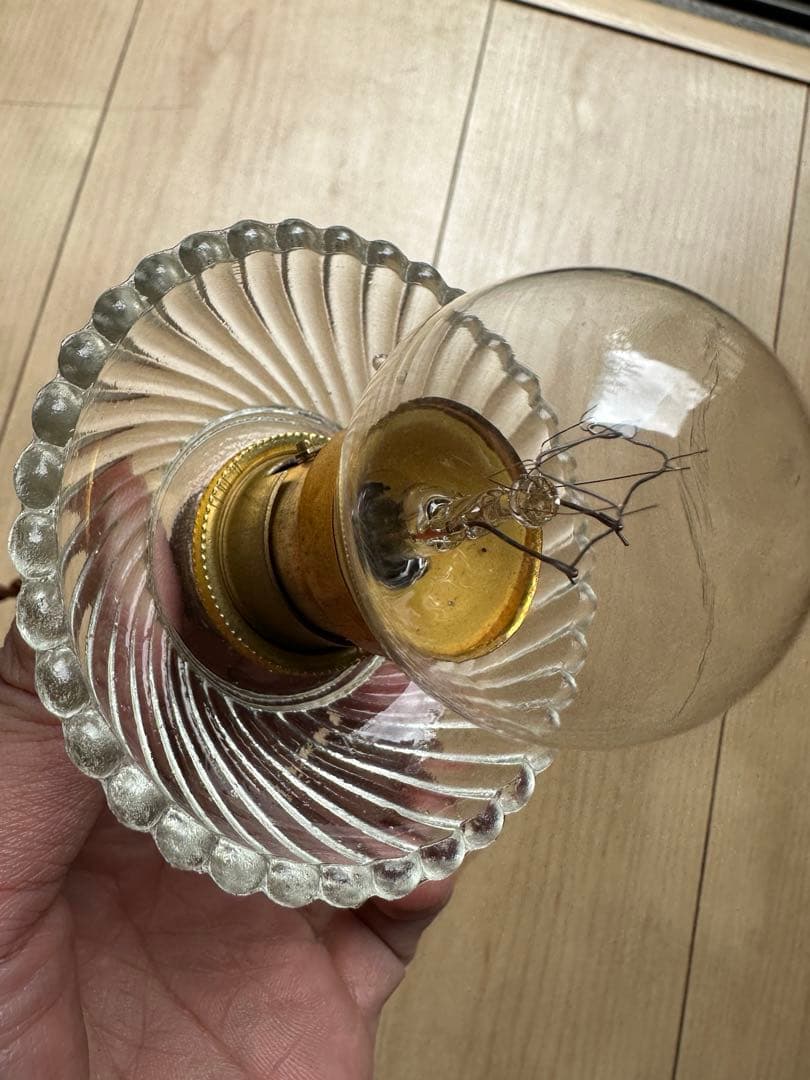 1920年代 フランス アンティーク 螺旋模様の可愛らしいアトリエランプ＊