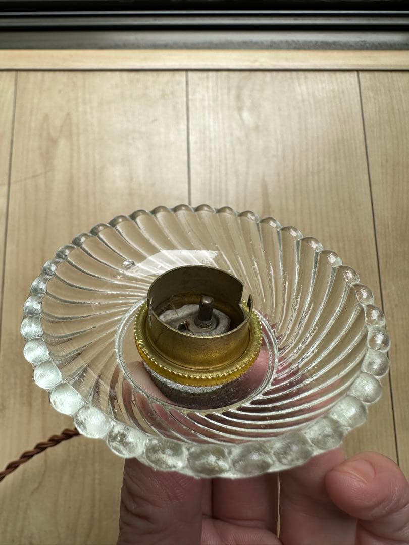 1920年代 フランス アンティーク 螺旋模様の可愛らしいアトリエランプ＊