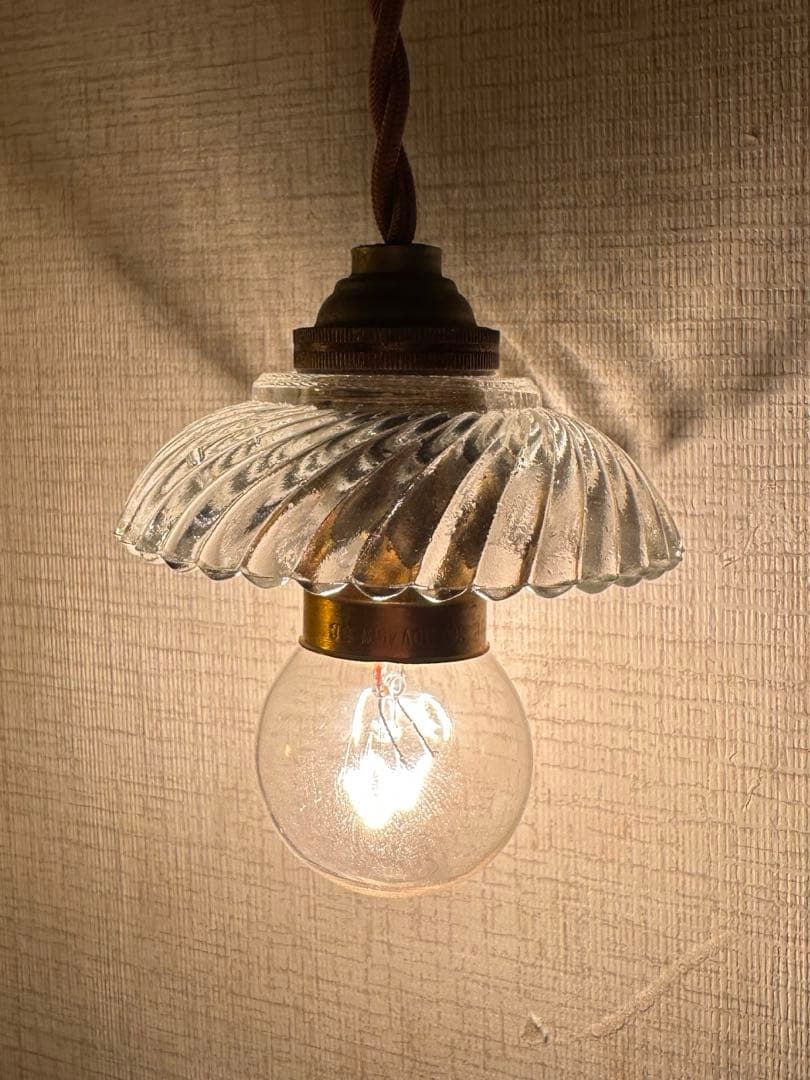 1920年代 フランス アンティーク 螺旋模様の可愛らしいアトリエランプ＊