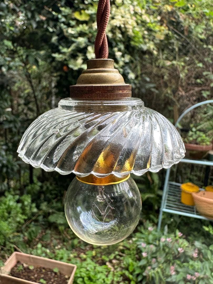 1920年代 フランス アンティーク 螺旋模様の可愛らしいアトリエランプ＊