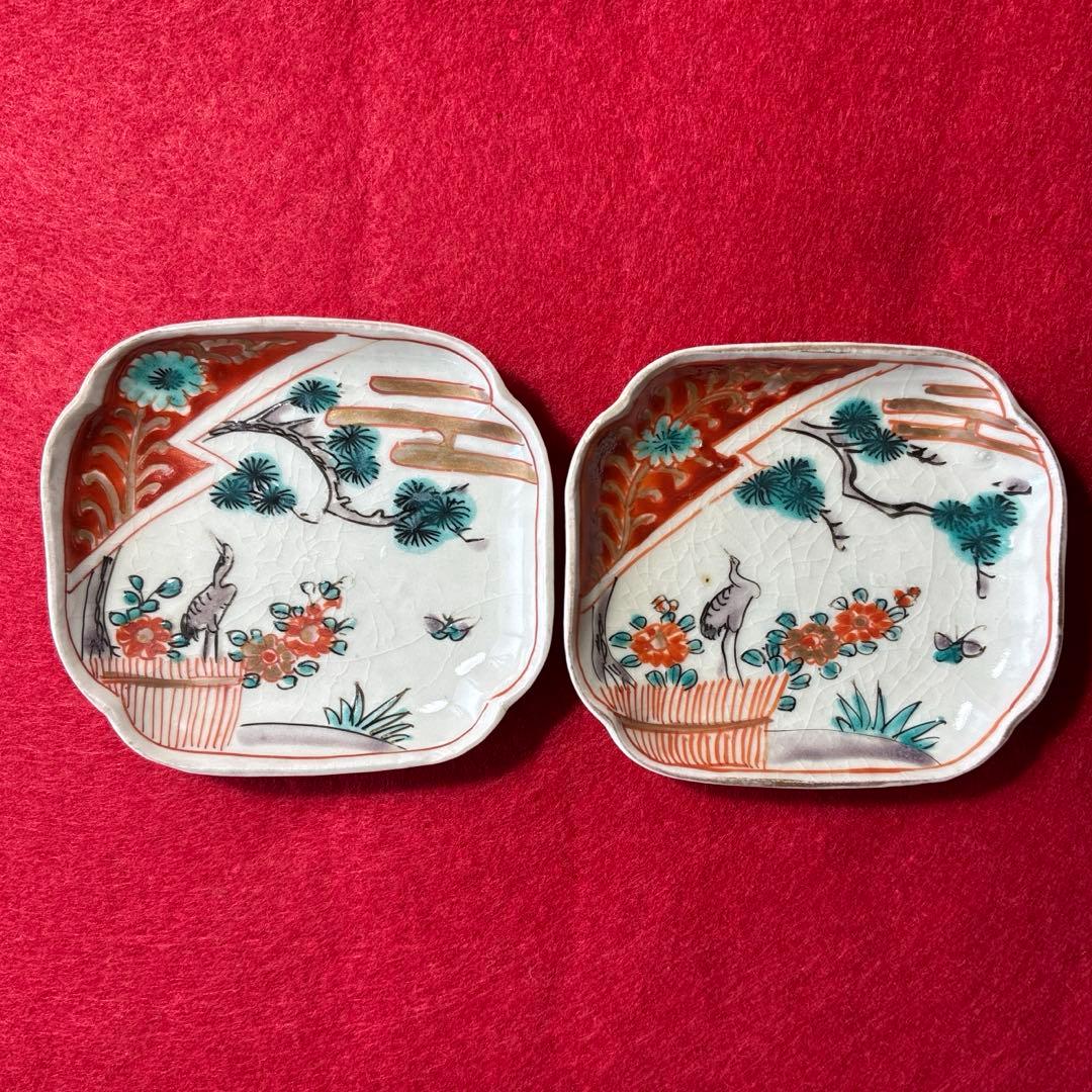 古伊万里　色絵　豆皿　2枚組