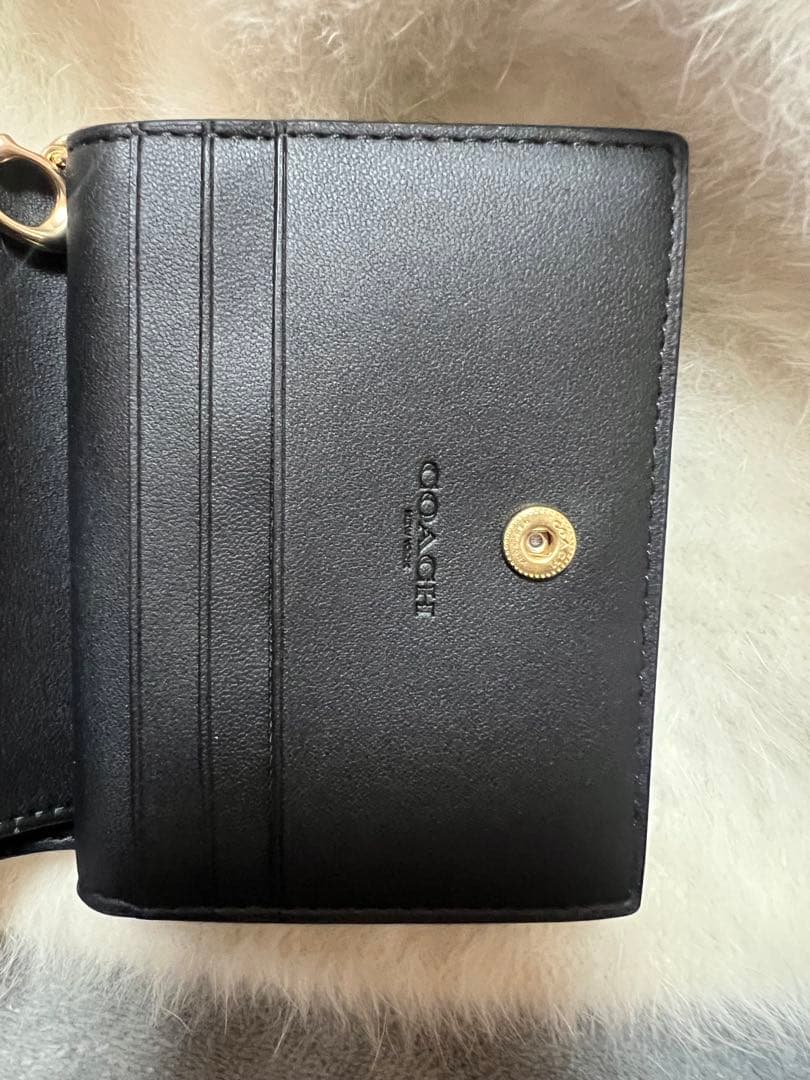 COACH ダークブラウン 三つ折り財布