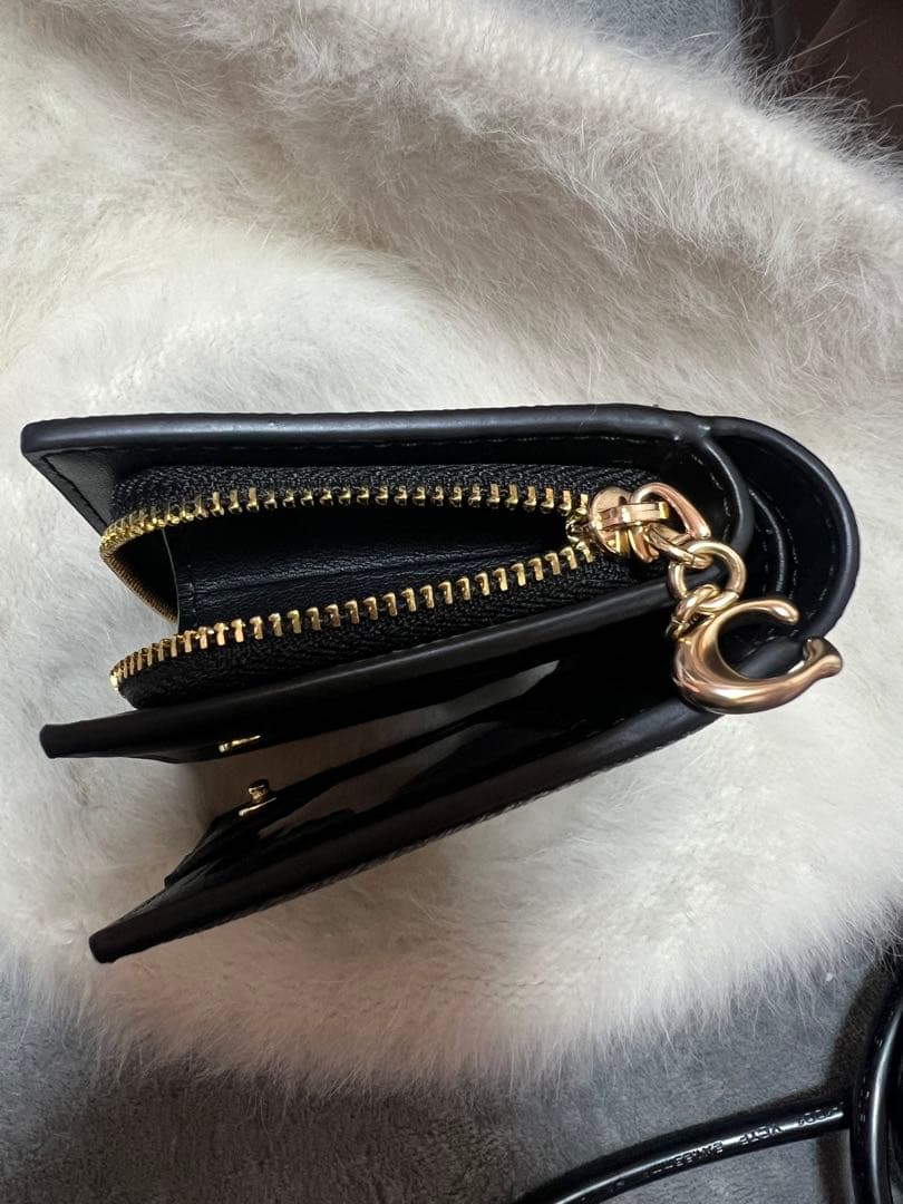 COACH ダークブラウン 三つ折り財布