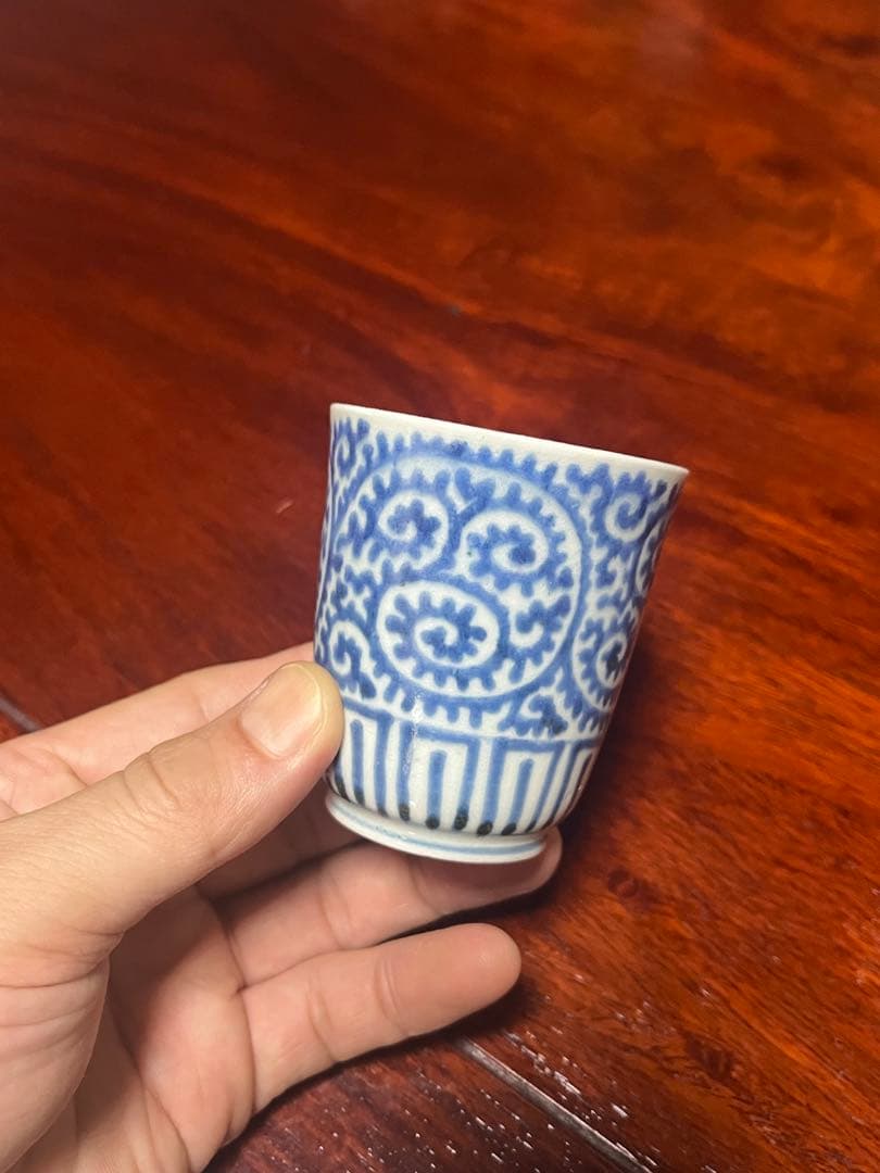古伊万里　蛸唐草　唐草　たこ唐草　覗き猪口　のぞき　酒器　民藝　民芸　柿右衛門