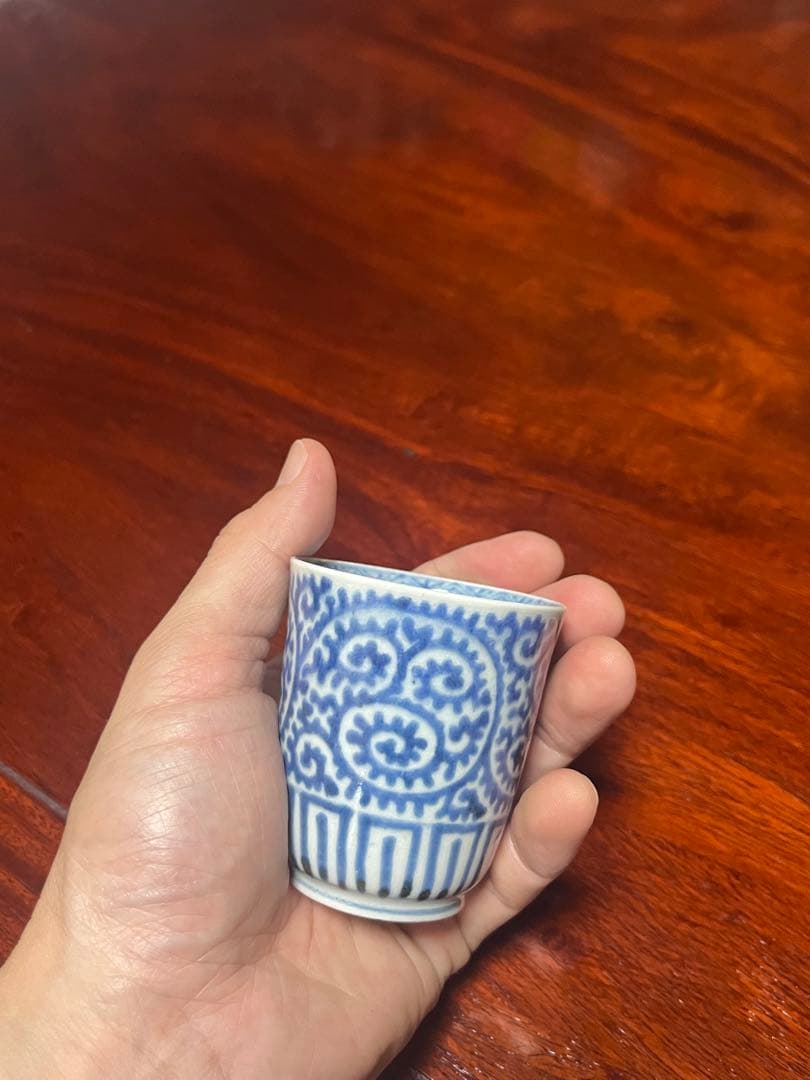 古伊万里　蛸唐草　唐草　たこ唐草　覗き猪口　のぞき　酒器　民藝　民芸　柿右衛門