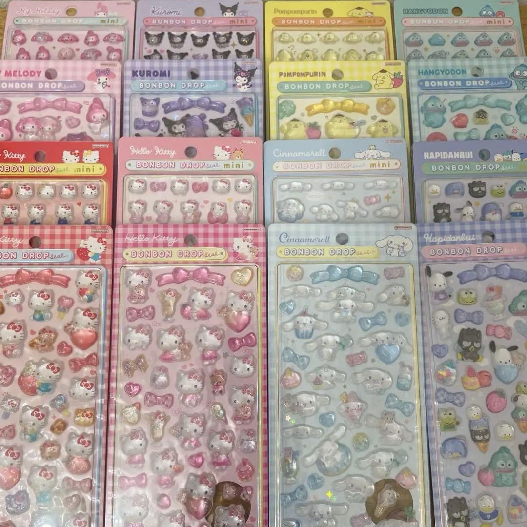 【正規品】 ボンボンドロップシール サンリオ mini ＋ 第2弾 全種類セット