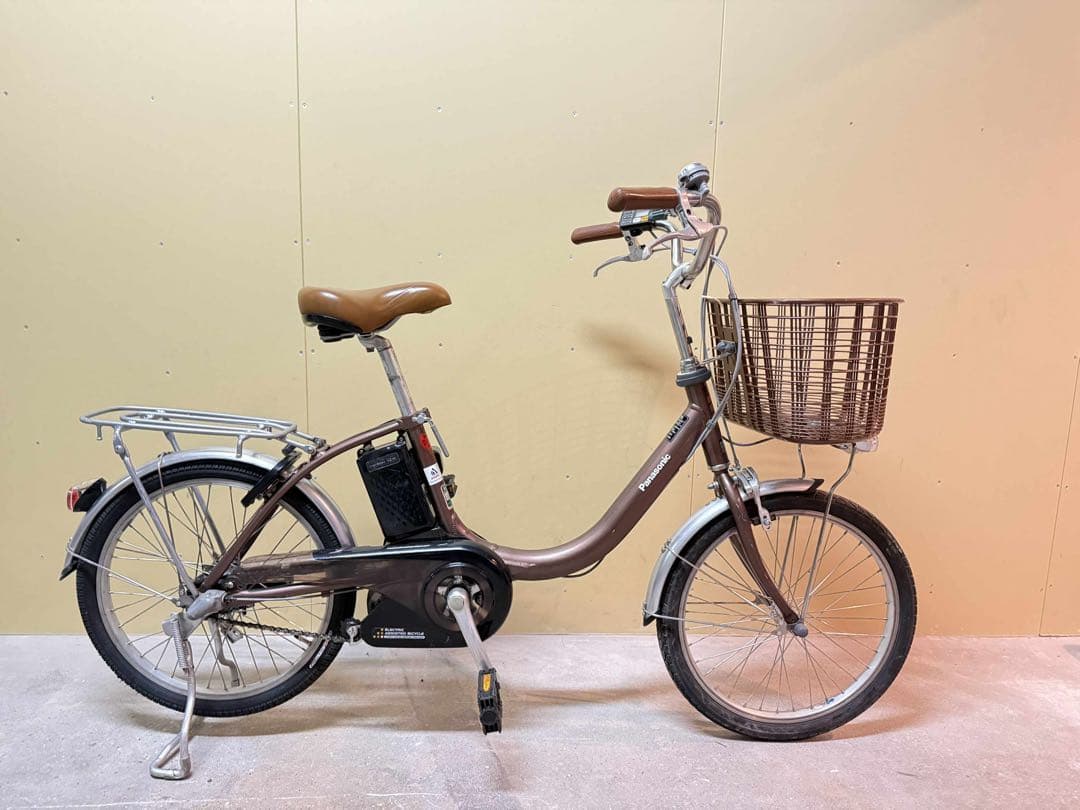 電動アシスト自転車 ブラウン 前カゴ付き