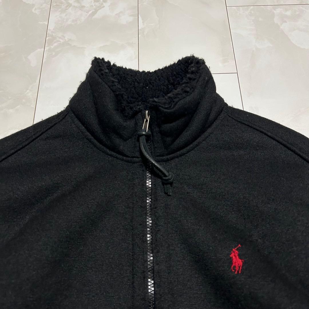 ポロ・ラルフ・ローレン フリースジャケット 黒 裏ボア