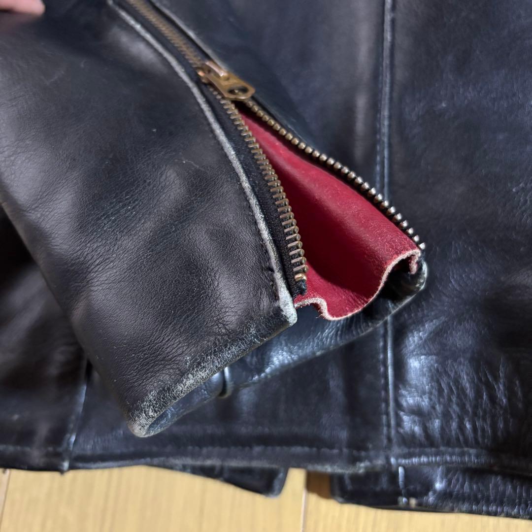 90s banson バンソン　ライダースジャケット　MODEL B 真鍮　赤