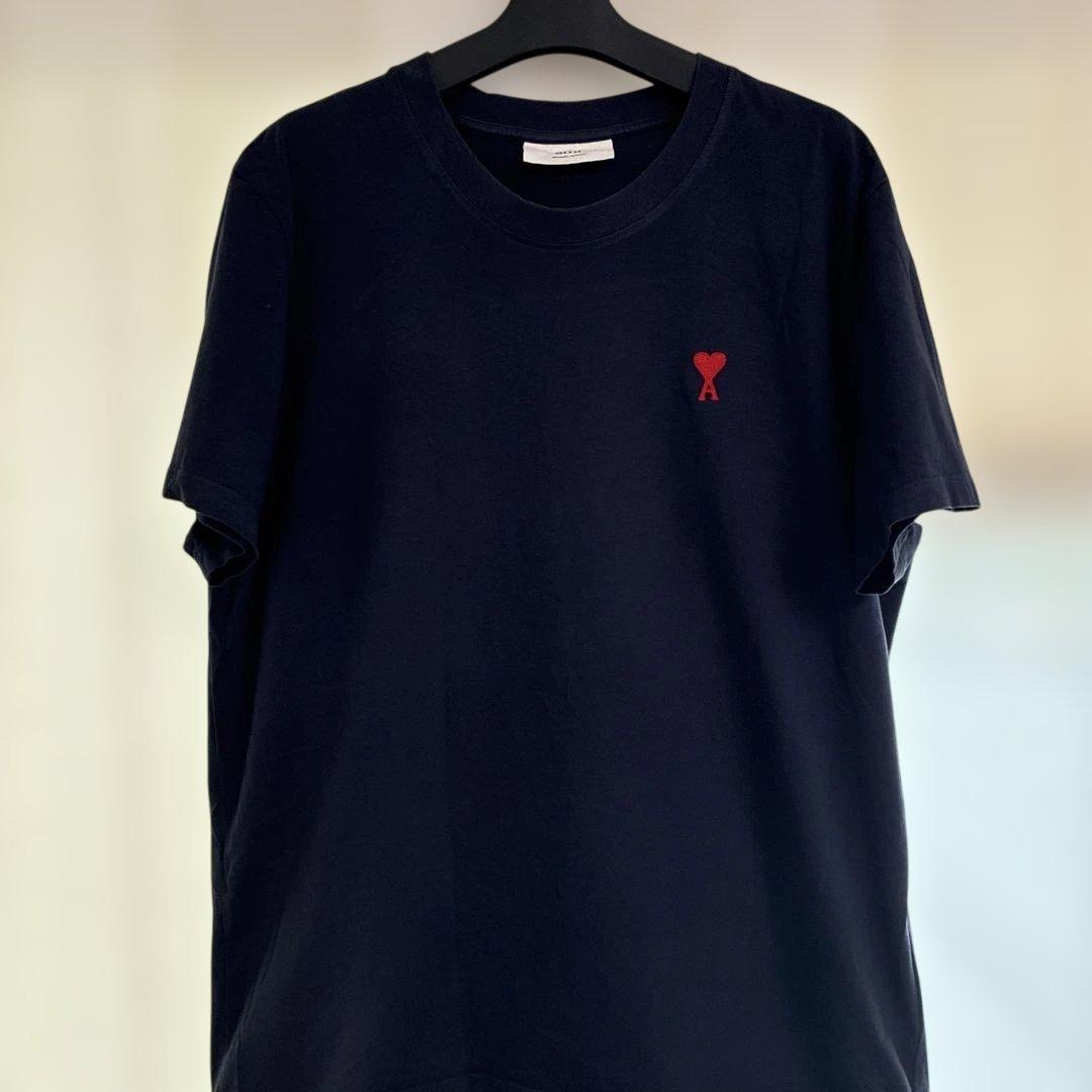 美品　AMI PARIS アミパリス 半袖Tシャツ 濃紺