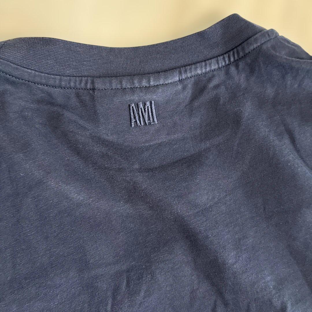 美品　AMI PARIS アミパリス 半袖Tシャツ 濃紺