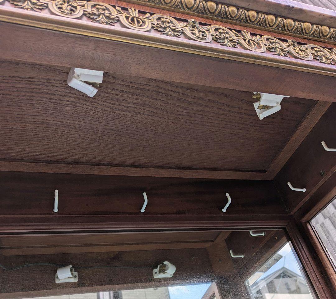 19世紀イギリス　ヴィクトリアンブロンズ飾付ショーケース