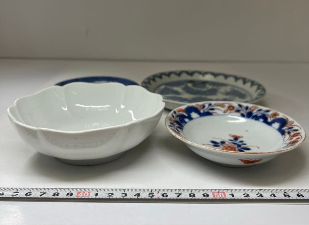 柿右衛門白磁、元禄伊万里、くらわんか、新渡皿等古い物4点東Y7-0723③タサチ