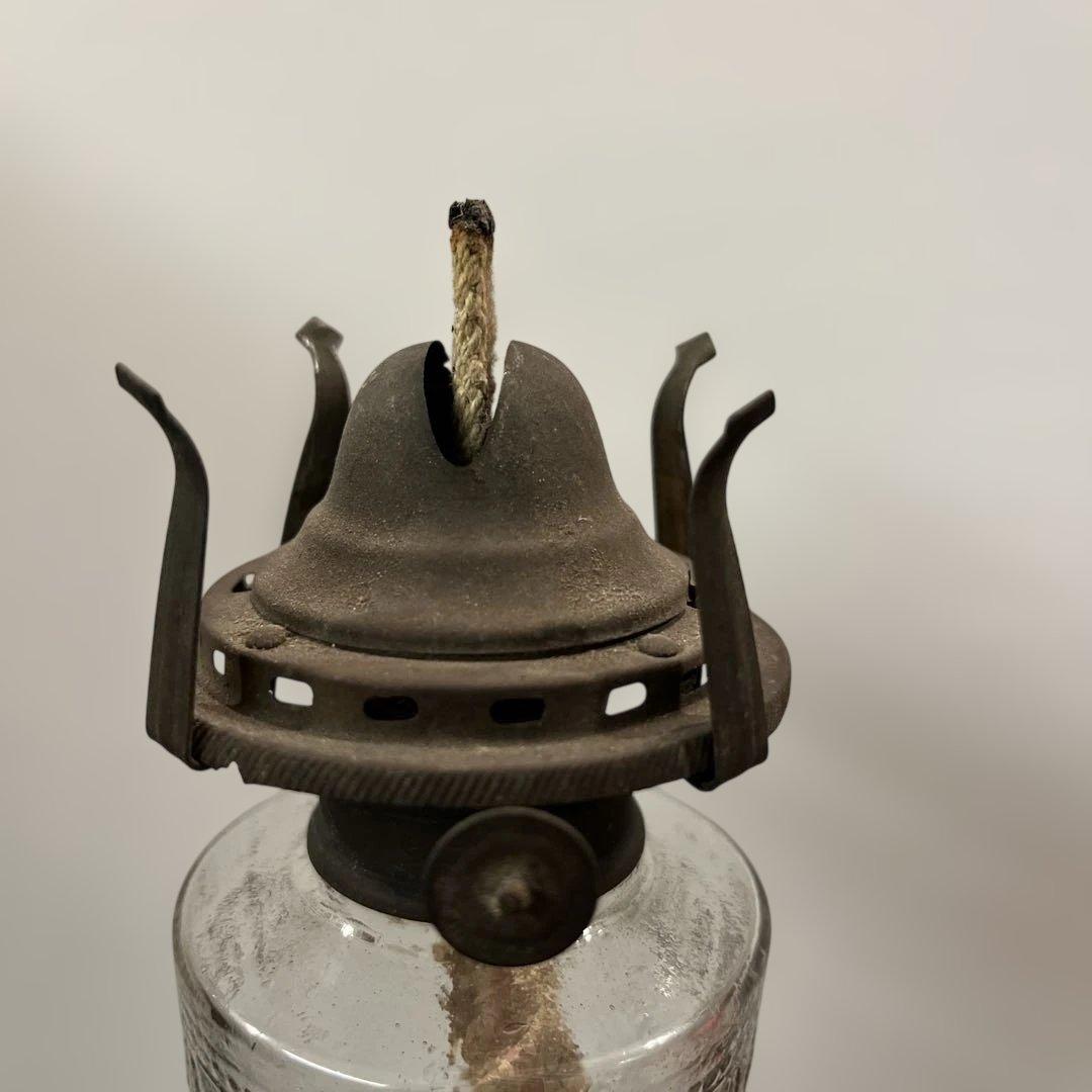 ガラス　エンボス　オイルランプ　フリルホヤ　送料無料