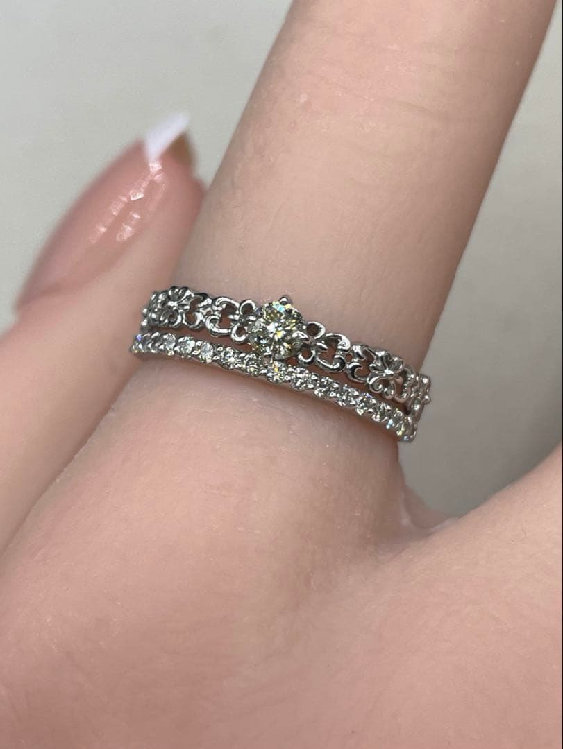 千話JL190★高級 ダイヤモンド0.325ct pt950 リング 鑑定書付