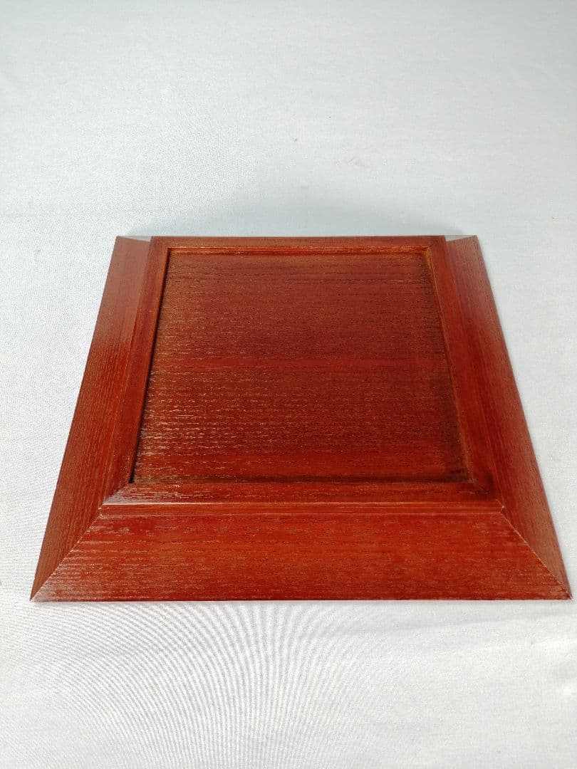 【茶道具】象彦造　笹蒔絵桐春慶塗四方盆　干菓子器　菓子盆167