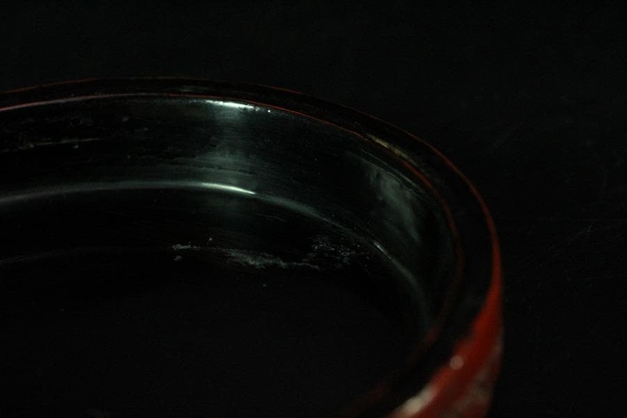 中国美術 堆朱 刻松下人物紋 香合(K-A833)