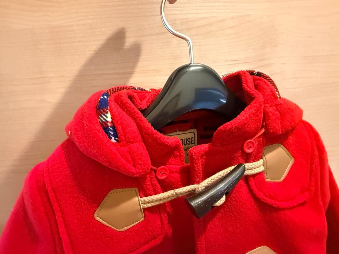 Mikihouse フード付きダッフルコート 90サイズ レッド