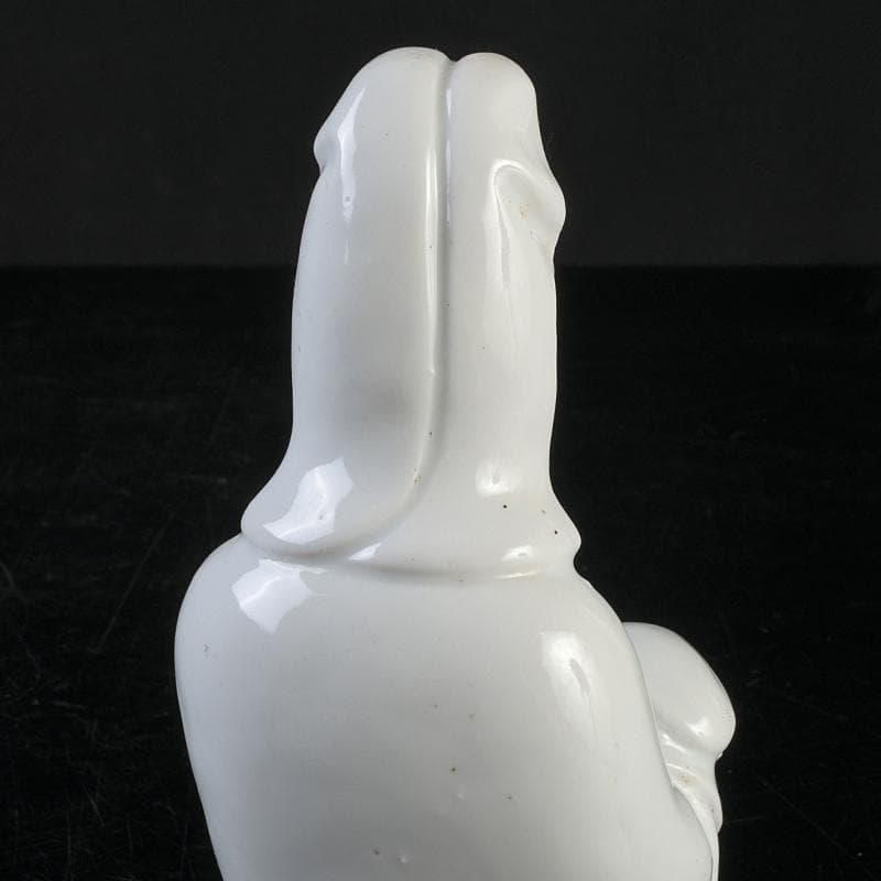中国　徳化窯　白磁　観音像　仏像　置物　M　R9085