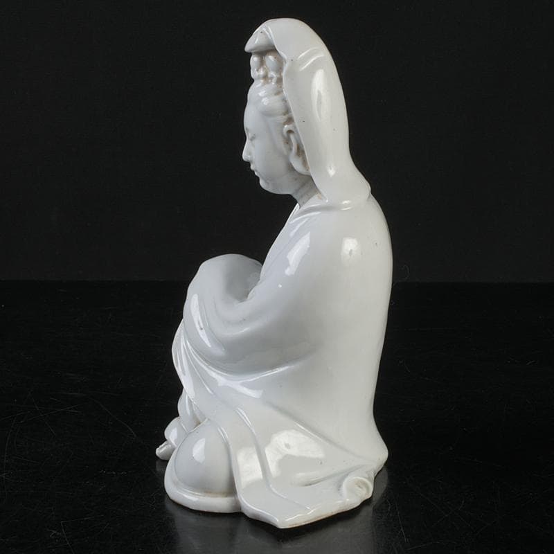 中国　徳化窯　白磁　観音像　仏像　置物　M　R9085