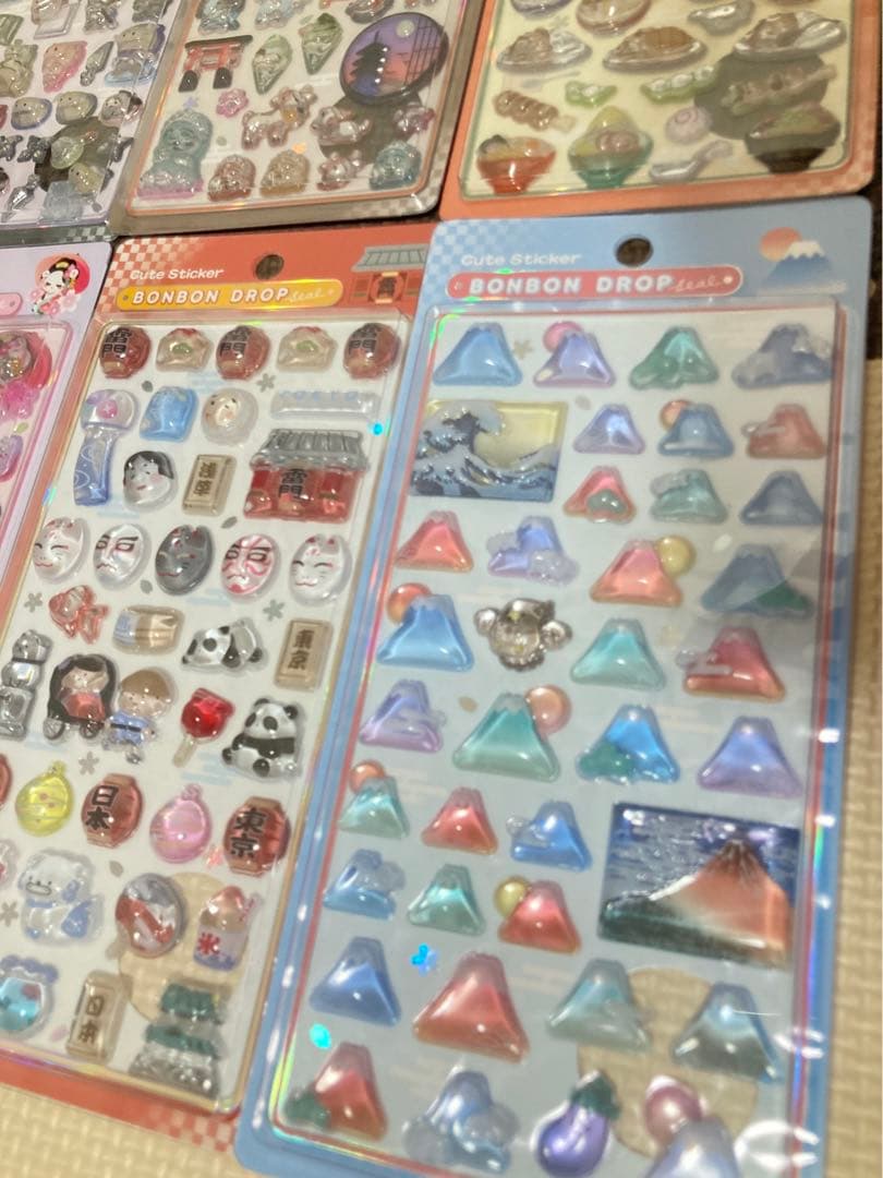 和柄　ボンボンドロップシール　6シートセット