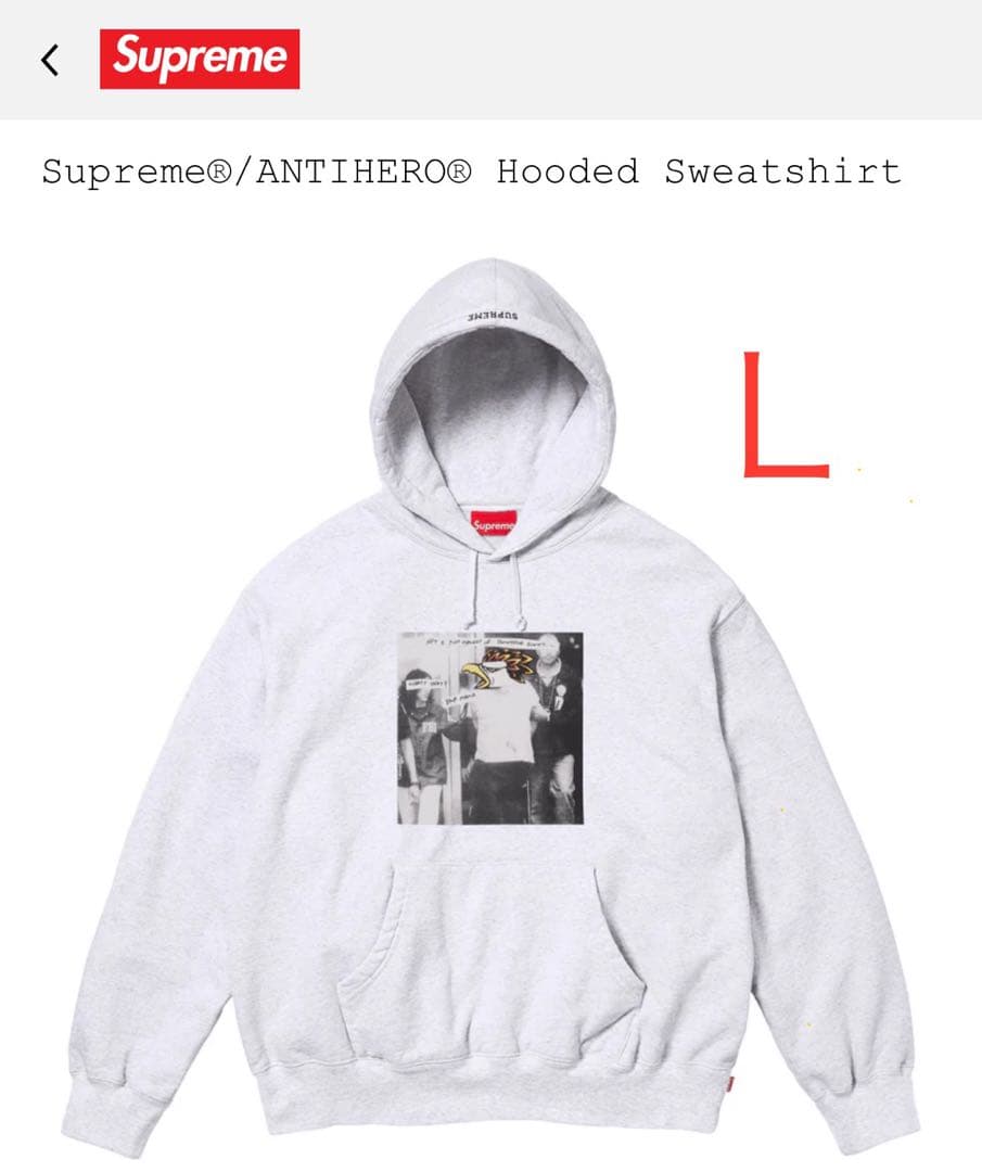 Supreme ANTIHERO Hooded Sweatshirt Lサイズ