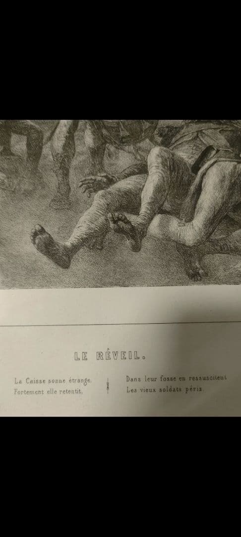リトグラフ「鼓舞」（マリー・ラフェ、ナポレオン戦争）アンティーク骨董