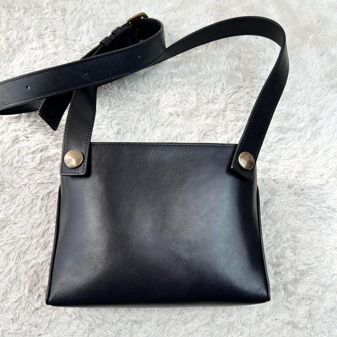 マザーハウス アンティーク ソラ ブラック 本革 ショルダーバッグ 2way