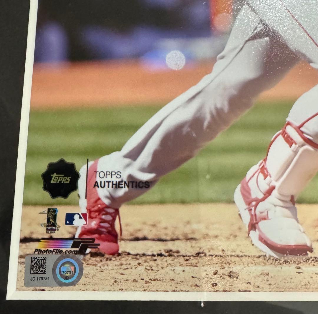 大谷翔平 MLB初安打記念 直筆サイン MLB公式ホログラム インスク 額装済