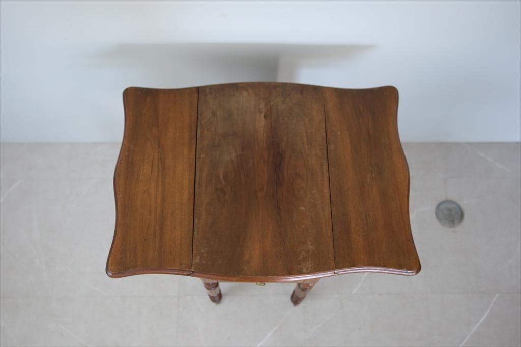 フランスアンティーク木製サイドキャビネット/ナイトテーブル机/飾り棚(90-34