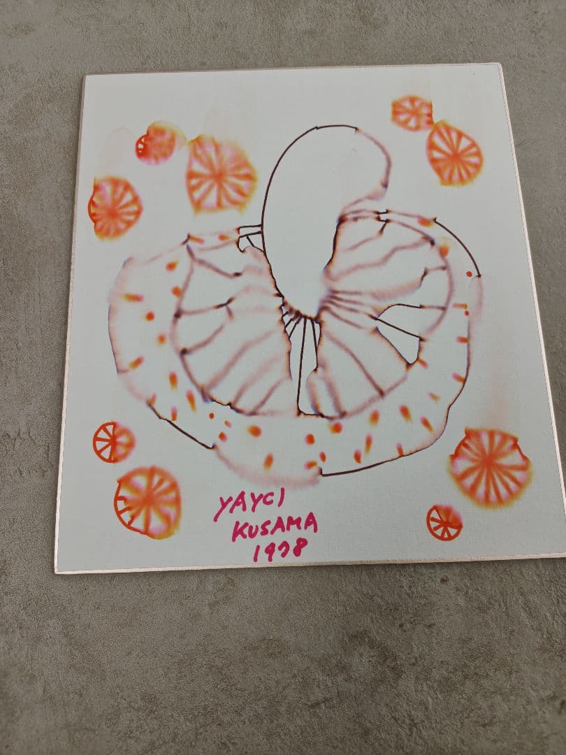 草間彌生さんのサイン色紙６枚セット