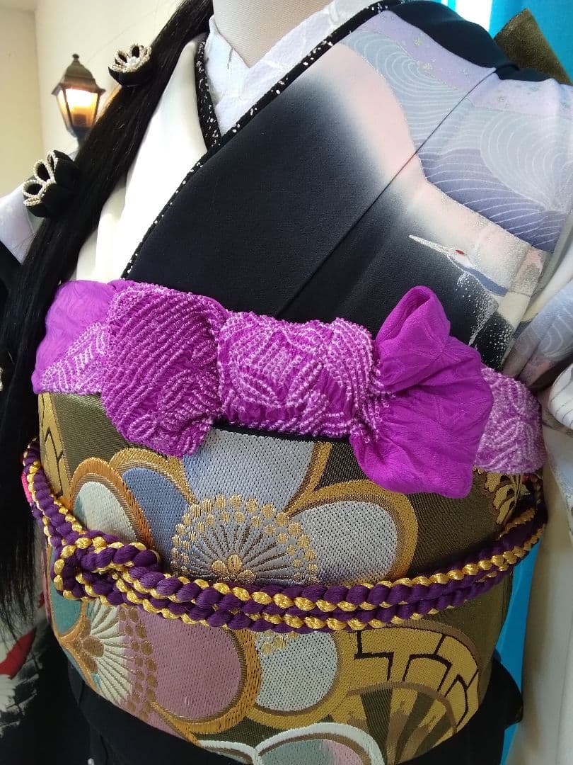 振袖フルセット、正絹古典柄成人式、重ね衿帯揚げ帯締め、西陣袋帯襦袢