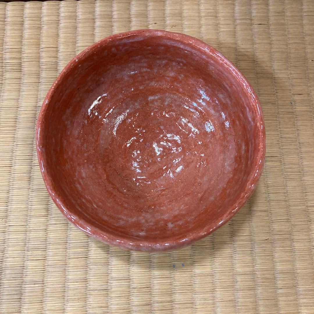 中村道年　作　石川英鳳　下絵　赤楽茶碗