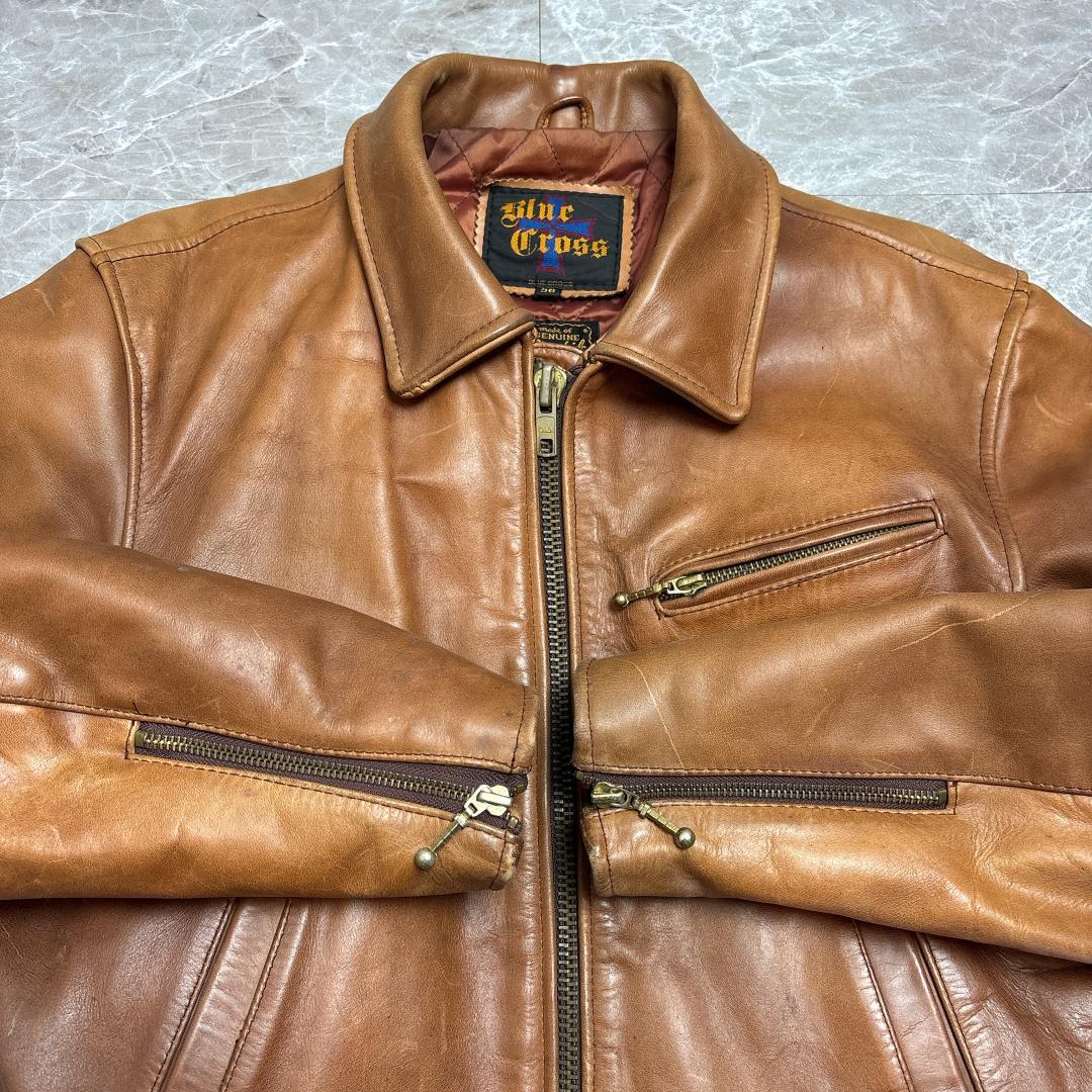 高級 A2 type シングルライダース ジャケット 36 BlueCross