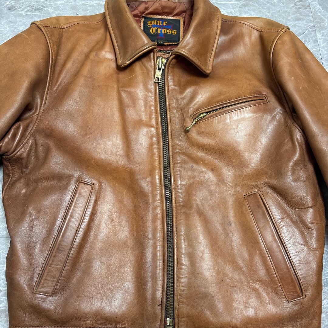高級 A2 type シングルライダース ジャケット 36 BlueCross